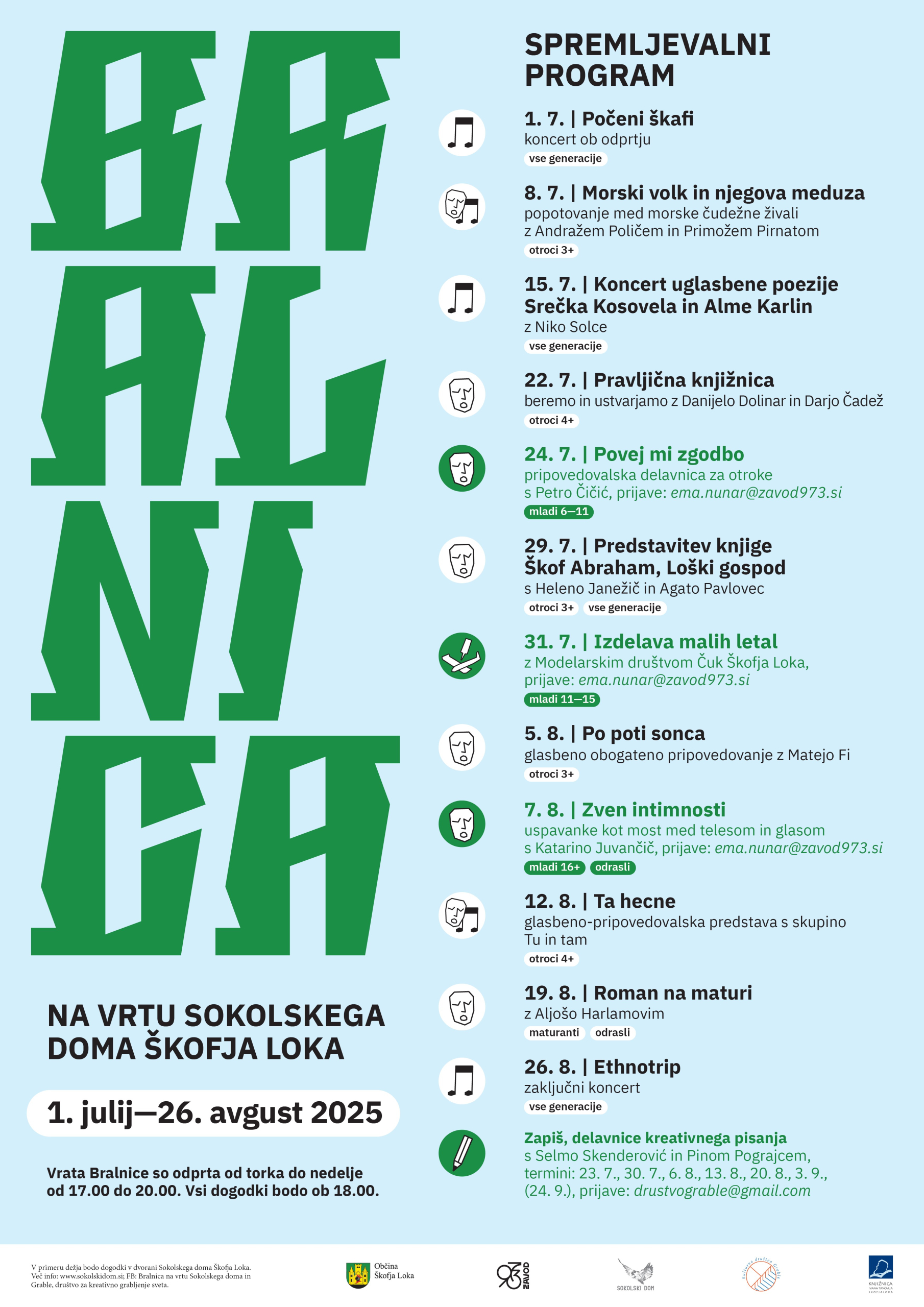 Plakat Bralnice s programom.